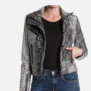 Blank NYC Gray Snake Print Faux Leather Jacket